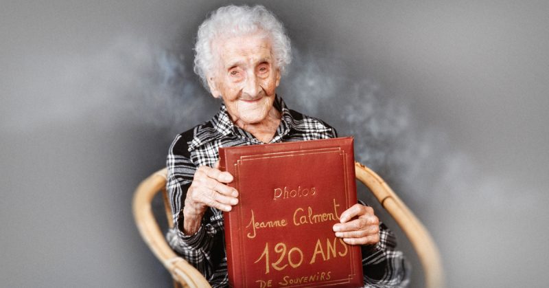 Jeanne Calment at age 120. Getty Images