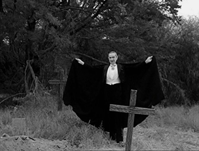 Bela Lugosi, in silent footage for the abandoned The Vampire’s Tomb, which was later recycled for Plan 9 from Outer Space.