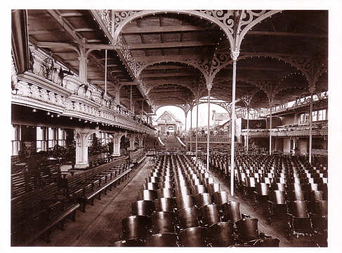 The Paradise Roof Garden above the Victoria Theatre, New York, c. 1902. Card from a postcard book. The theatre was demolished in 1915.