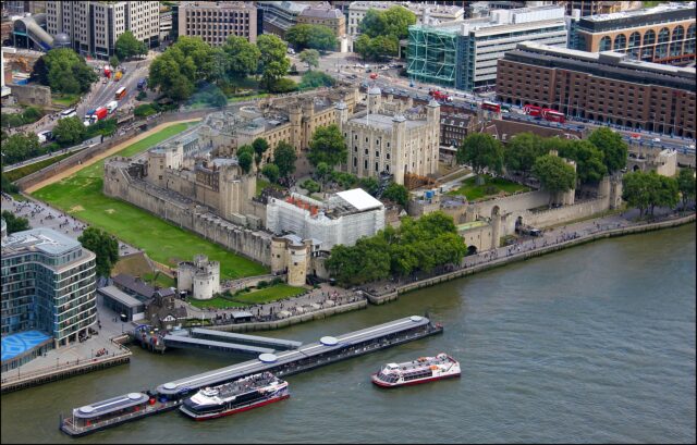 Aerial view of the Tower of London