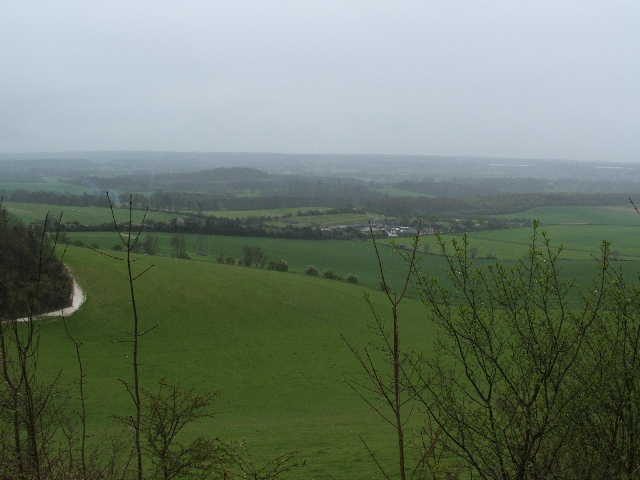 View south across the Weald of Kent as seen from the North Downs Way near Detling