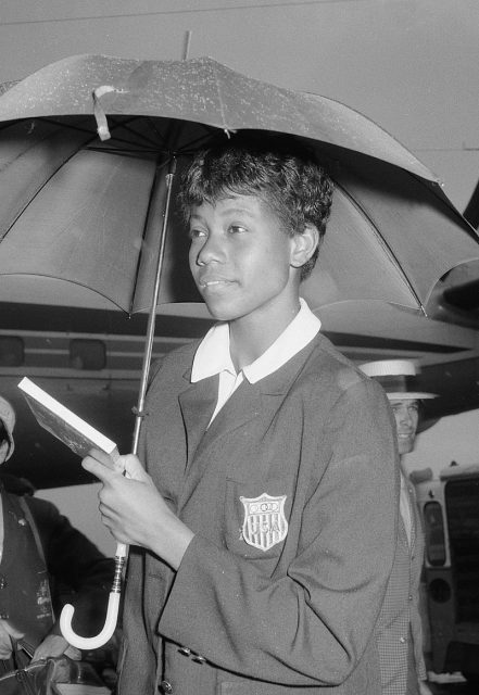Wilma Rudolph 1960. Photo by Lindeboom, Henk Anefo CC BY-SA 3.0 nl