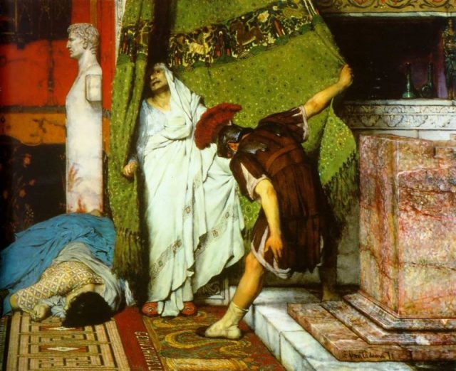 Detail from the painting A Roman Emperor 41 AD by Lawrence Alma-Tadema.