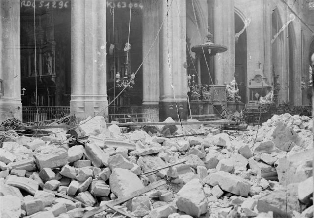 St. Gervais church, Paris bombardment 1918.