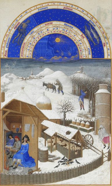 February, from the Très Riches Heures du Duc de Berry.