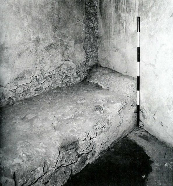 Purpose-built brothels featured cubicles with a permanent foundation for the bed, as in this example from the Lupanar at Pompeii.