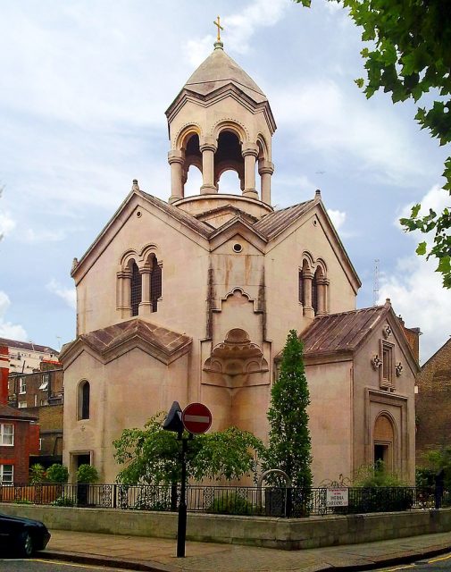 St. Sarkis Armenian church in Kensington, London – constructed 1922–23 by Calouste Gulbenkian as a memorial to his parents.