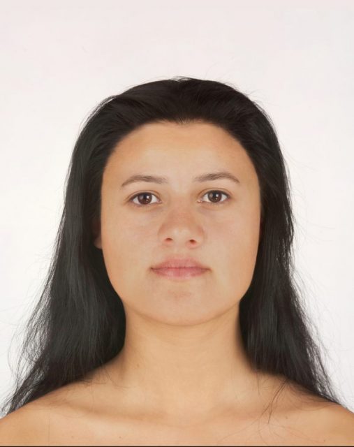“Ava” forensic facial reconstruction (2018 version after DNA analysis) by Hew Morrison.