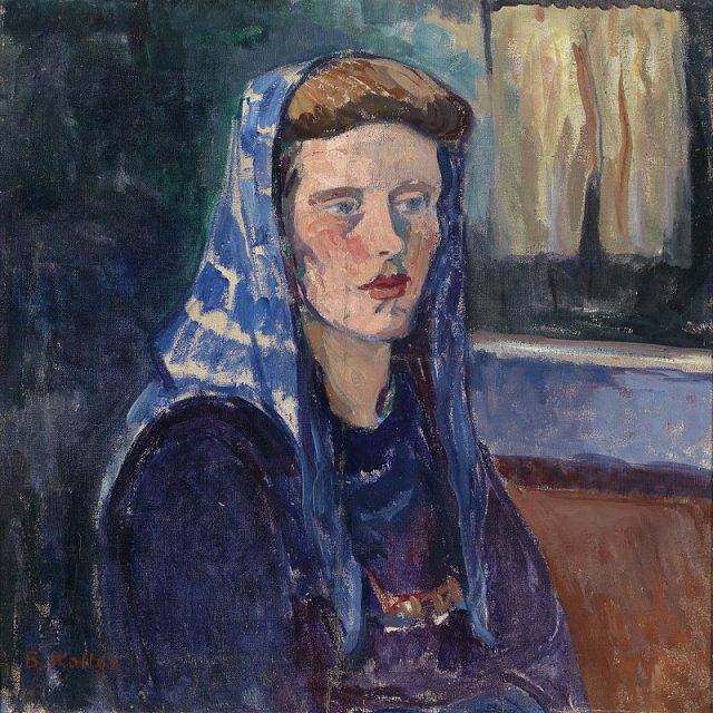 Woman with Blue Headscarf by Broncia Koller-Pinell (1911).