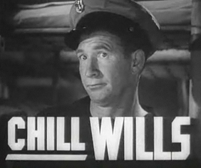 Cropped screenshot of Chills Wills from the trailer for the film Stand by for Action.