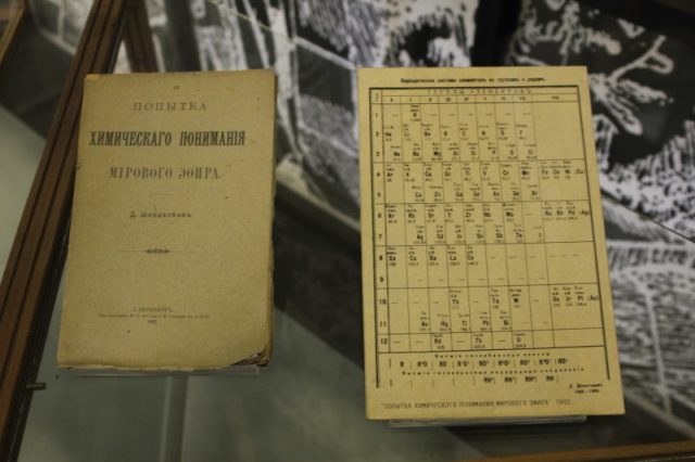 Mendeleev’s periodic table from his book ‘An Attempt Towards a Chemical Conception of the Ether’.