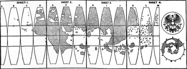 “Index of the Facsimile of Behaim’s Globe, Showing the Arrangements of the Sheets”