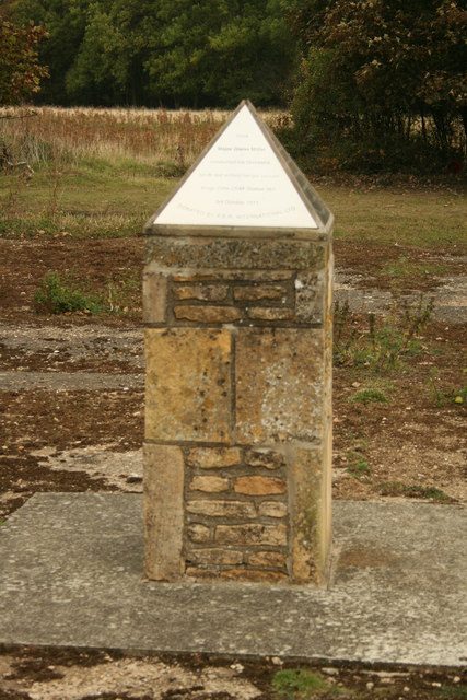 Glenn Miller Memorial at former RAF Kings Cliffe, England, site of his last hangar concert. Photo by Chris Lowe CC BY-SA 2.0