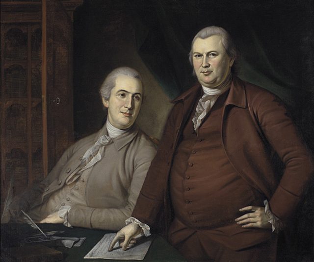 Gouverneur Morris and Robert Morris painting by Charles Willson Peale, 1783.