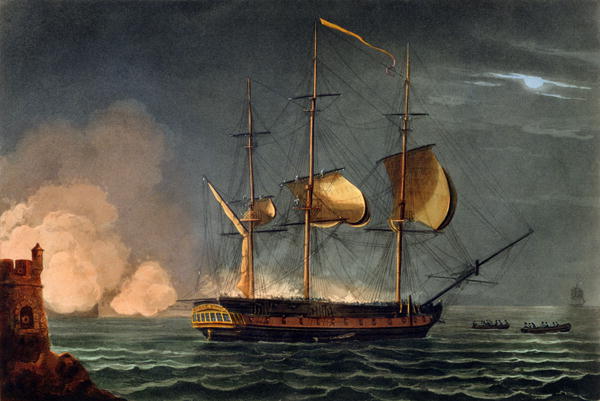 The Santa Cecilia (formerly HMS Hermione), painting by Thomas Whitcombe.