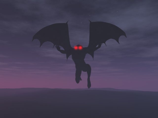 3D illustration of the Mothman