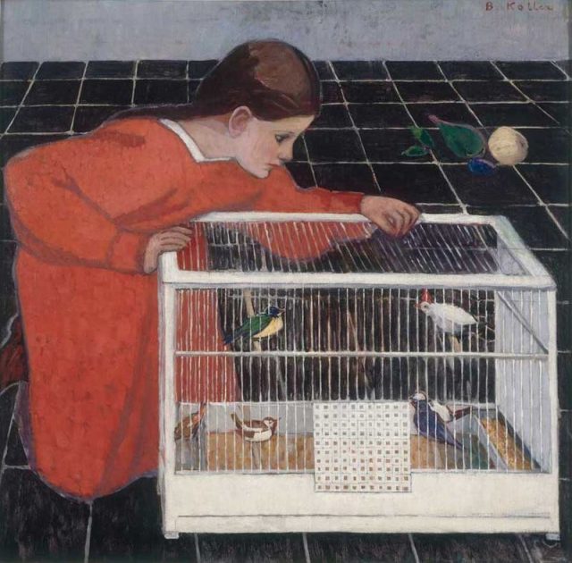 Silvia Koller with Bird Cage by Broncia Koller-Pinel (c. 1905).