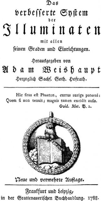 The Owl of Minerva perched on a book was an emblem used by the Bavarian Illuminati in their “Minerval” degree.