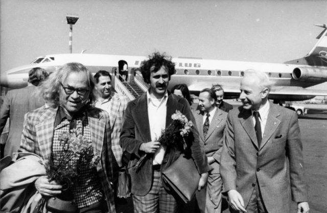 Morton Sobell (left), Marshall Perlin, Robert Meeropol, Franz Loeser, April 19, 1976.