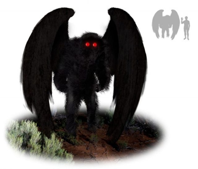 Mothman, artist’s impression. Photo by Tim Bertelink CC BY SA 4.0