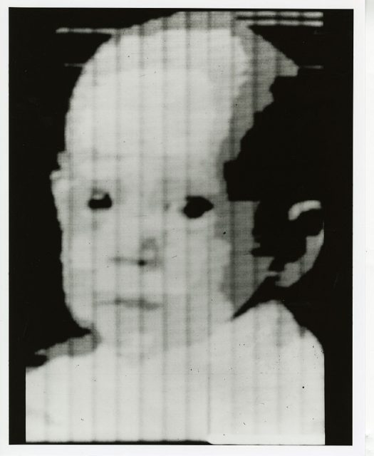 Pioneering digitally scanned image of Russell Kirsch’s son Walden, 1957.
