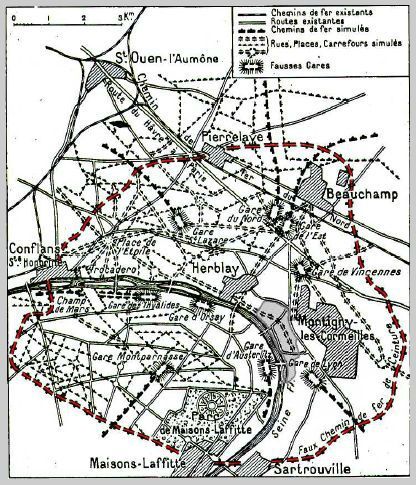 Fake Paris plan, 1917.