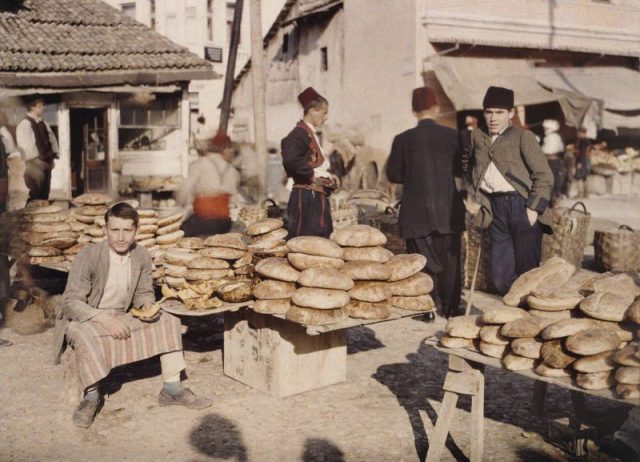 Market scene, Sarajevo, Bosnia-Herzegovina, 1912.