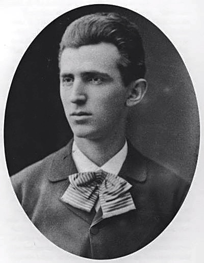 Nikola Tesla aged 23, c. 1879.