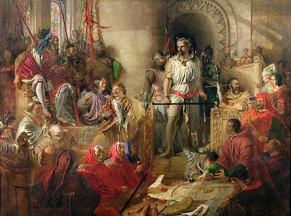 Wallace’s Trial in Westminster Hall. Painting by Daniel Maclise.