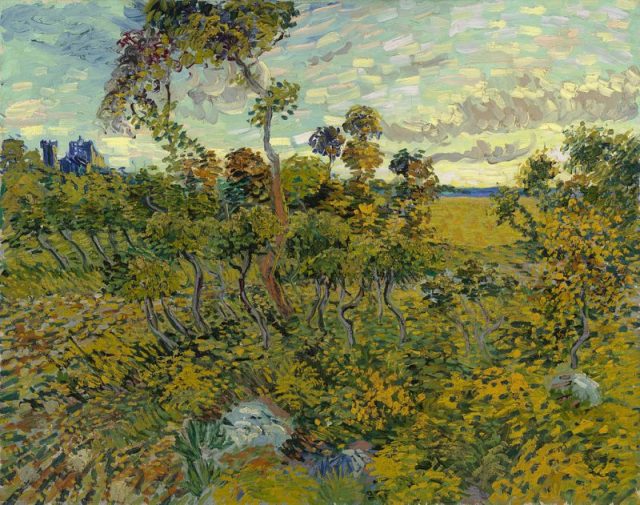 Sunset at Montmajour by Vincent van Gogh, 1888.