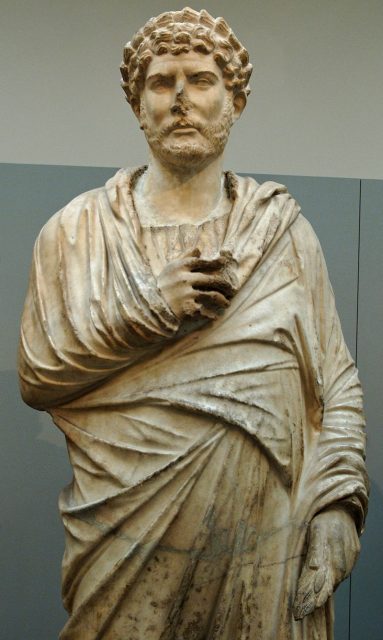 This famous statue of Hadrian in Greek dress was revealed in 2008 to have been forged in the Victorian era by cobbling together a head of Hadrian and an unknown body. For years, the statue had been used by historians as proof of Hadrian’s love of Hellenic culture. Photo by Marie-Lan Nguyen CC BY 2.5 