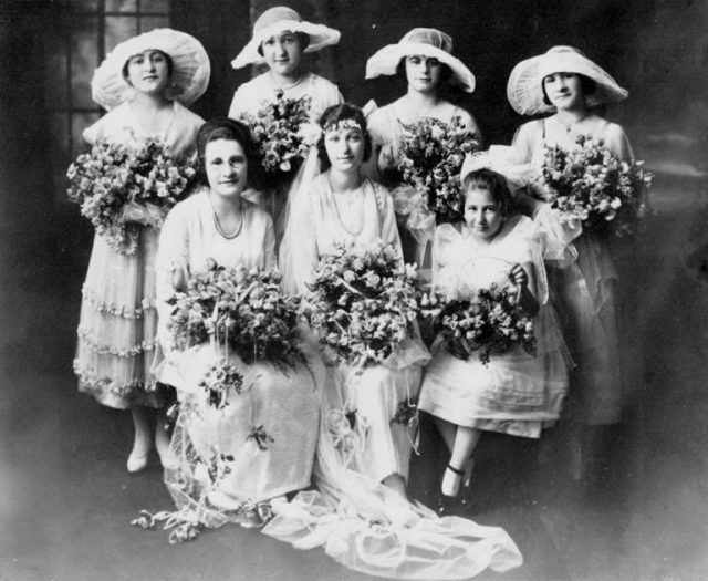 Bride Prieva Rickles Smith with wedding party, Seattle, 1919. Photo Courtesy University of Washington Libraries Digital Collection