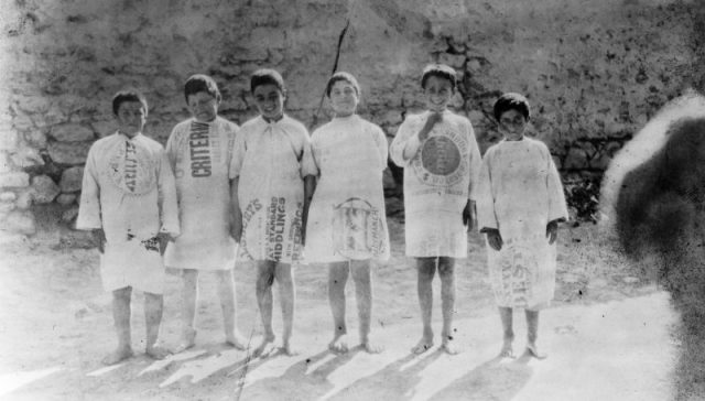 Children’s clothing made from flour sacks