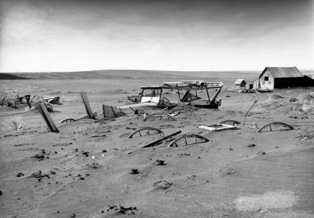 dust covering farm machinery