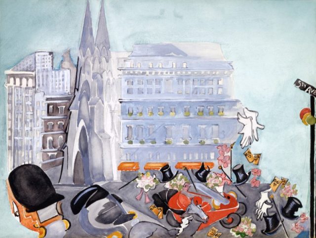 Fifth Avenue by Zelda Fitzgerald, gouache on paper