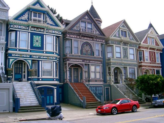 These Victorian rowhouses are in the Haight-Ashbury neighborhood of San Francisco, California Photo by Urban CC BY-SA 3.0