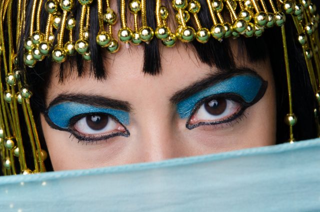 Close-up on Cleopatra-style eye make-up