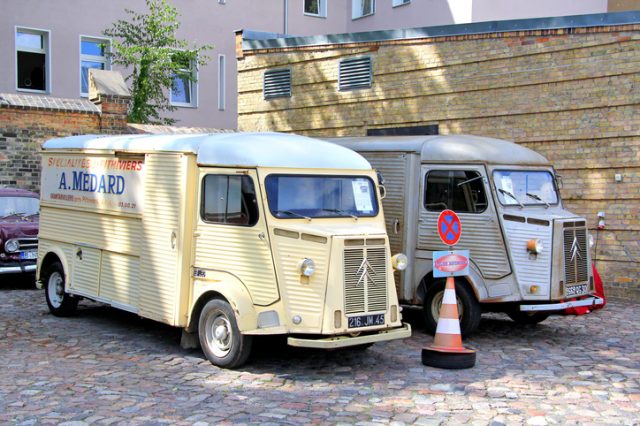 French classic vans Citroen HY are presented in the museum of vintage cars Classic Remise.
