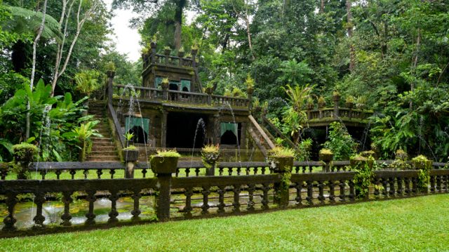 An ancient castle in Paronella Park in the tropical north of Queensland Australia