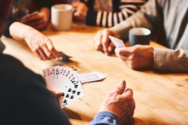 Playing cards with friends