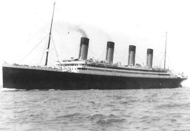 RMS Olympic on her sea trials in Belfast, in 1911