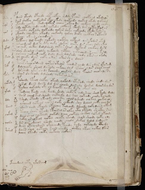 Page 119; f66r, showing characteristics of the text