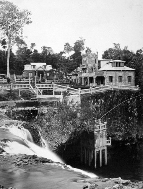 Paronella Park from the top of Mena Creek Falls, Innisfail c. 1935.