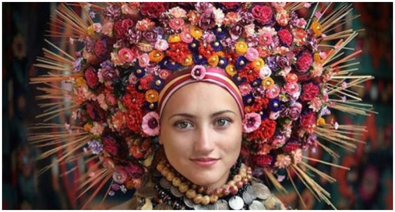 Ukrainian wreath folk headpiece 