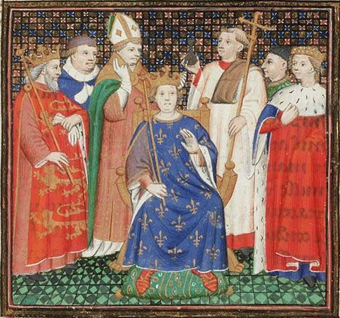 The coronation of Philip II Augustus in the presence of Henry II of England