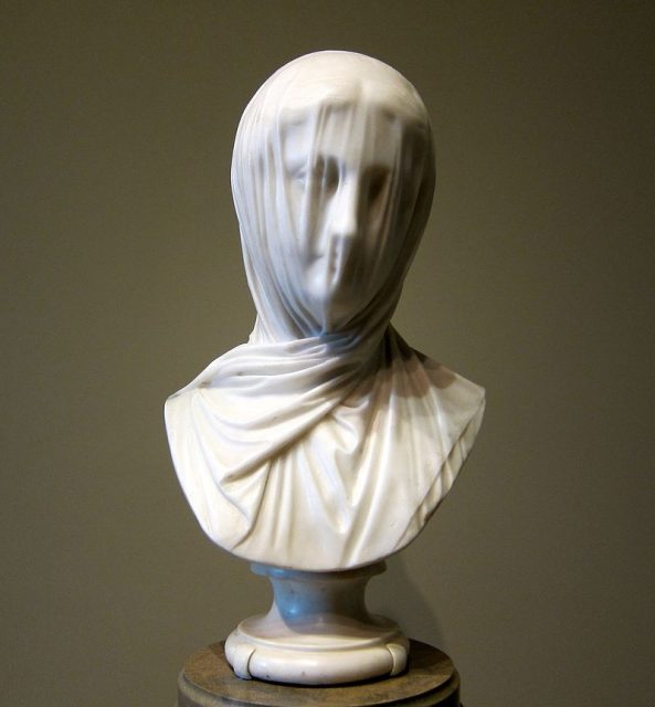 The Veiled Nun (ca 1860), by Italian sculptor Giuseppe Croff, is housed in the National Gallery of Art in Washington, D.C. It was previously housed in the Corcoran Gallery of Art.