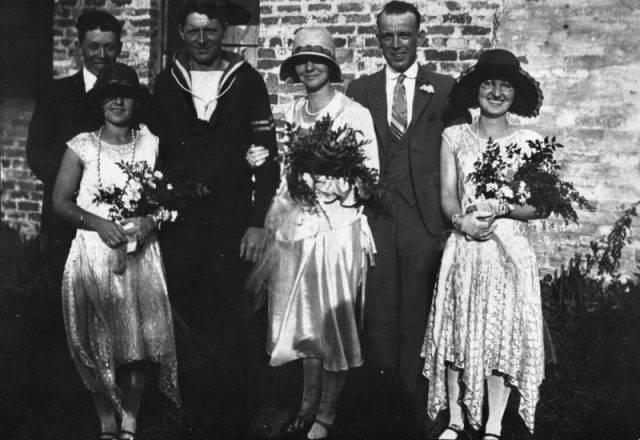 Wedding party during wartime, 1930 – 1940