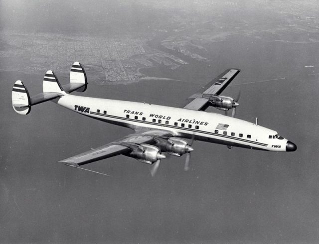 A Trans World Airlines L-1649A Starliner in flight