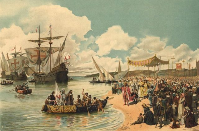 The departure of Vasco da Gama to India in 1497, by Roque Gameiro, circa 1900