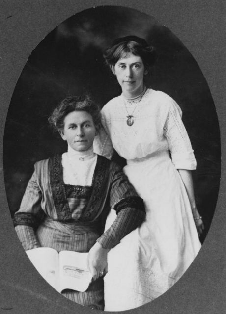 Two women posing for a portrait, 1910-1920